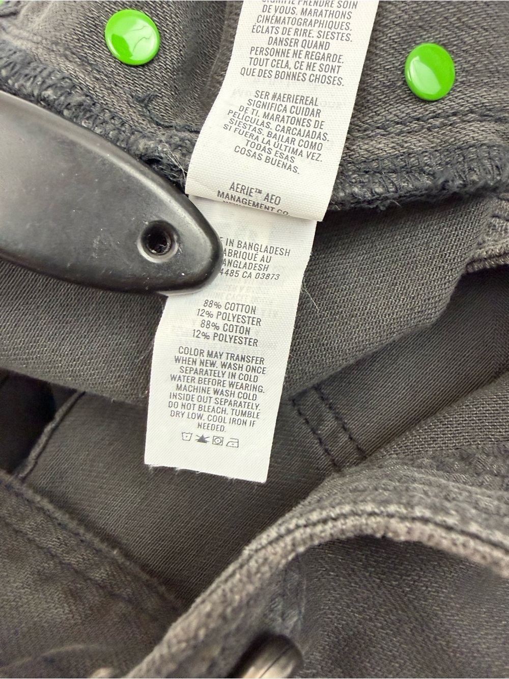 Aerie Baggy Bib Overall Smoke Gray Cargo Pockets Wide Leg Size Large - Picture 12 of 12